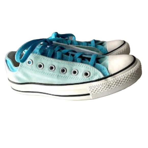Converse All Star Double Tongue Aqua/Teal Blue Low Top Sneakers, Women's 6 - Picture 1 of 7